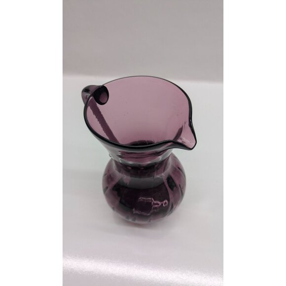 Amethyst Hand-Blown Glass Pitcher Creamer Elegant Vintage - Picture 5 of 11